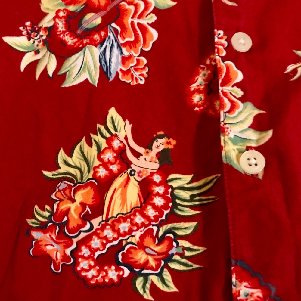 Hawaiian button-down 100% cotton